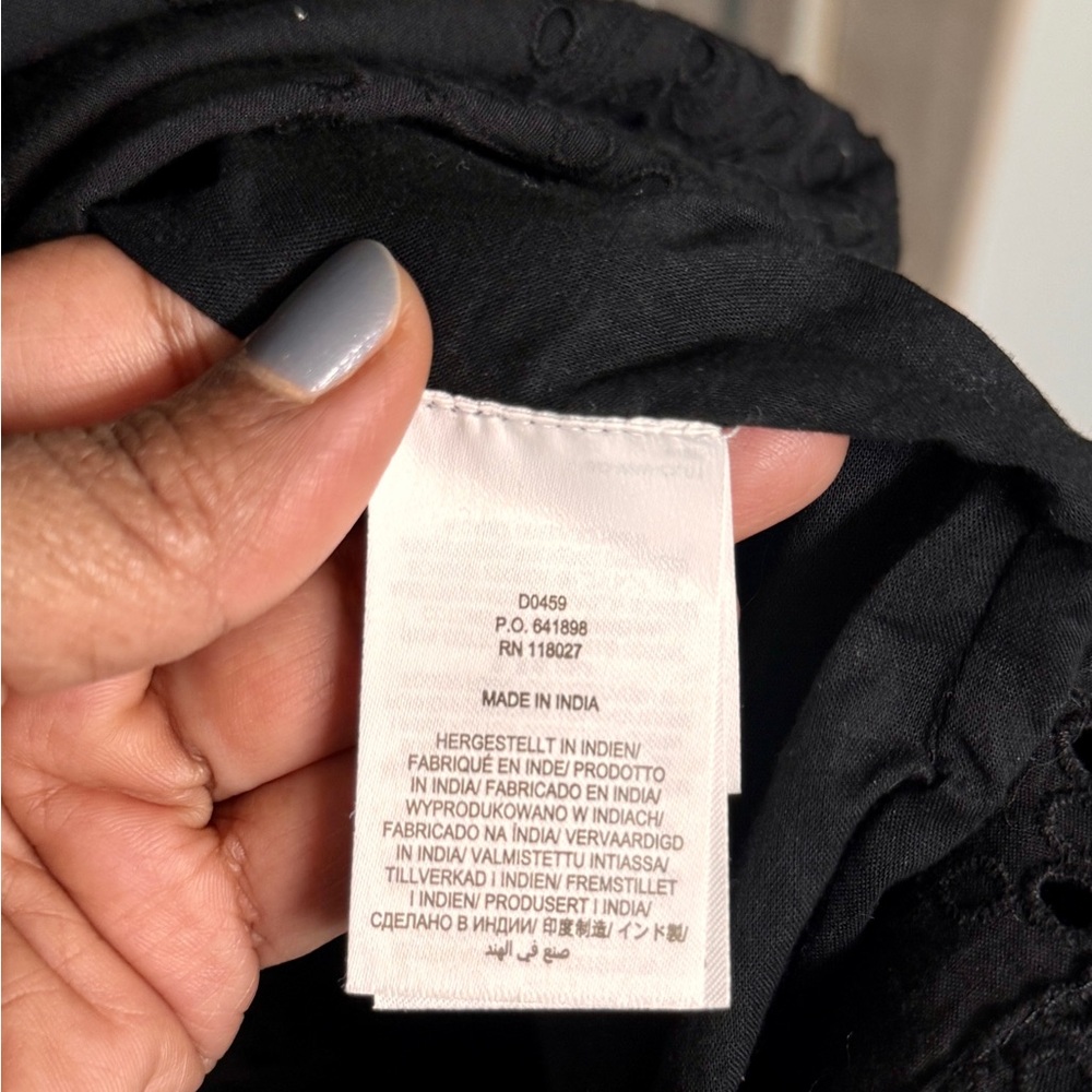 Boden Black Eyelet Button-Front Midi Dress - Picture 11 of 14